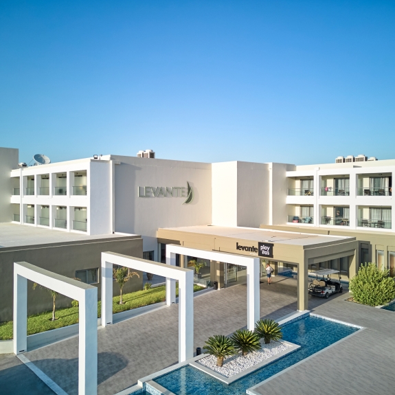 Hotel entrance at Levante Beach Club