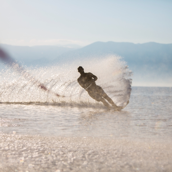 Mono-skiing at Messini Beach Club