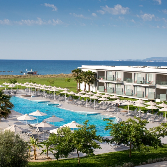 Hotel rooms at Messini Beach Club