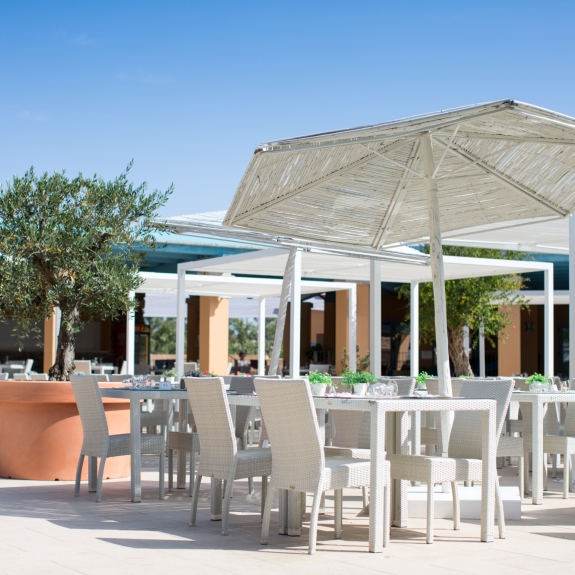 Restaurant terrace at Baia dei Mori Beach Club