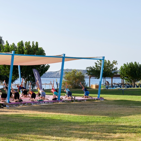 Fitness and spin deck at Levante Beach Club
