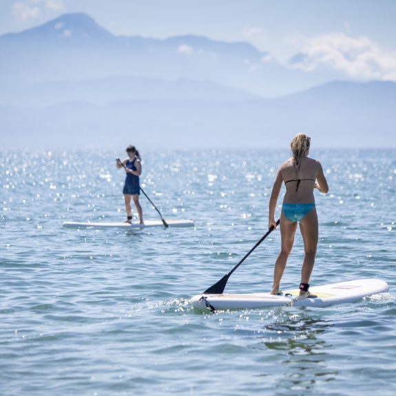 Paddle boarding at Cosmos Beach Club