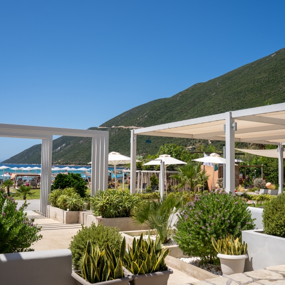 View to the beach at Cosmos Beach Club