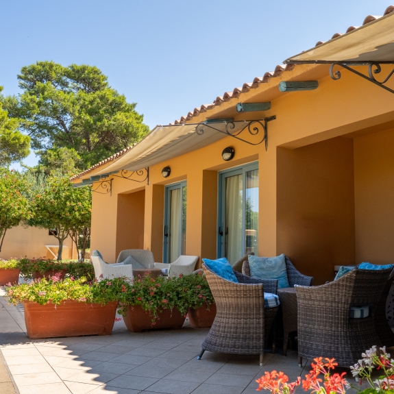 Outside terraces at Baia dei Mori Beach Club