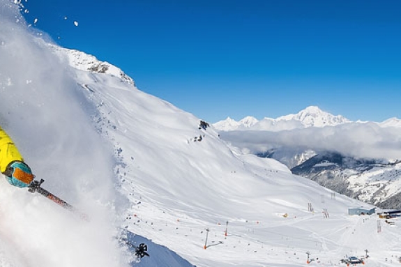 man skiing in France