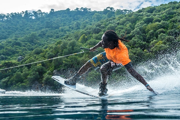 Man wakeboarding