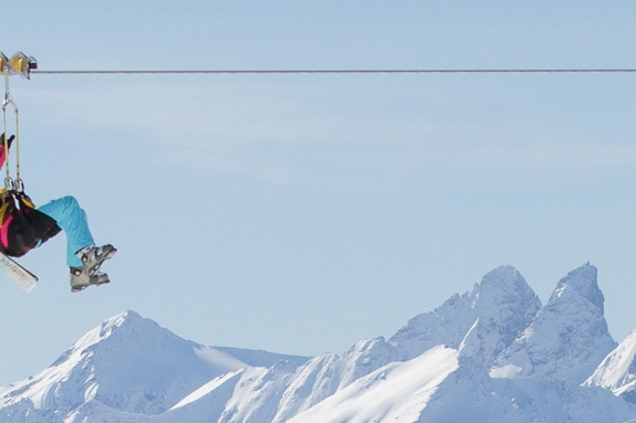 Tyrolienne lift Val Thorens
