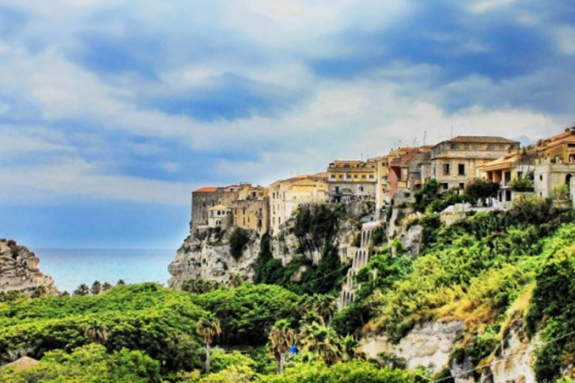 Hillside town in Calabria, Italy