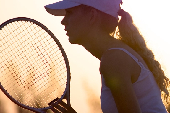 Woman playing tennis