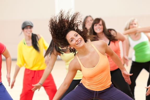 Group of people doing Zumba