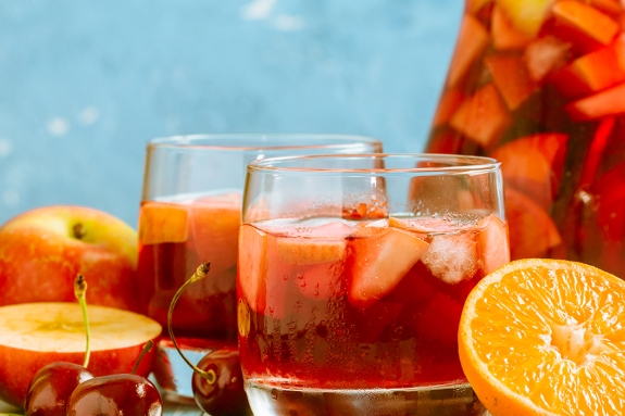 Jug and glasses of Sangria