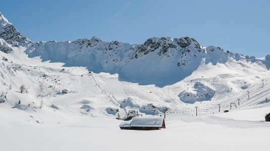 snow covered mountains in Italy