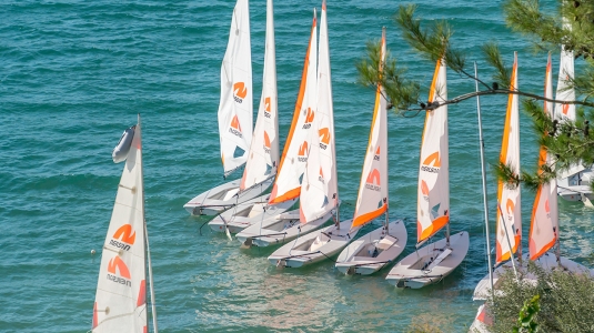 Dinghies in the water