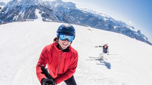 friends on a quiet ski slope