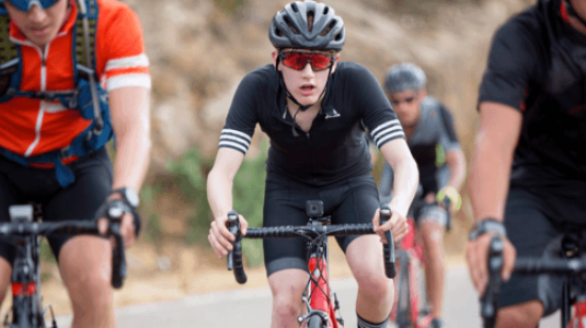 road cycling in a group