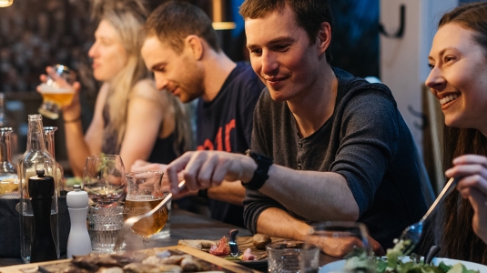 Food and drink in ski hotel