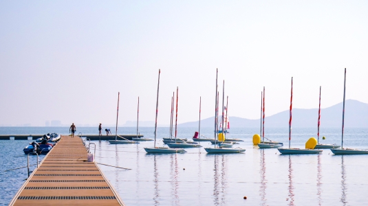 Dinghies on the lagoon