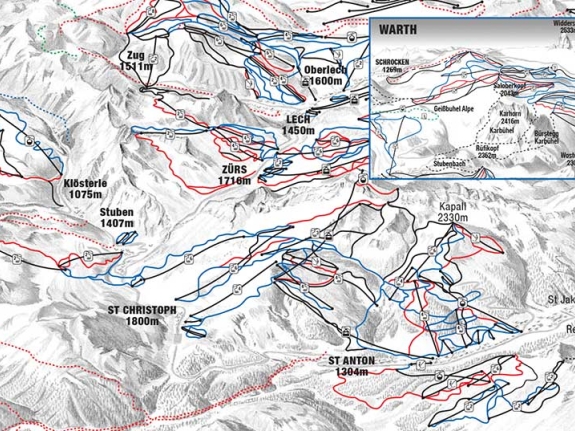 St Anton piste map