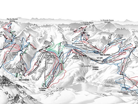 Tignes piste map
