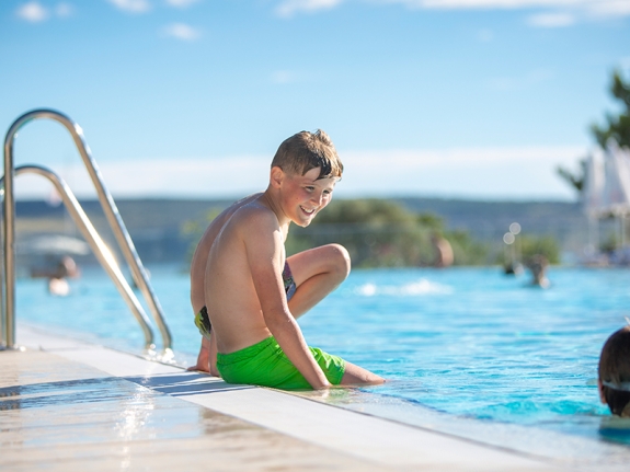 kids playing in pool
