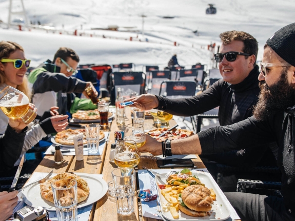 A group eating in France