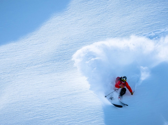 Skier in Les Menuires, France