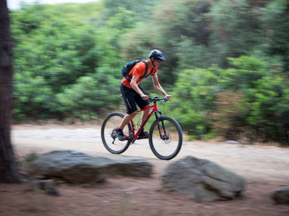 man on mountain bike