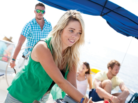 girl on a yacht