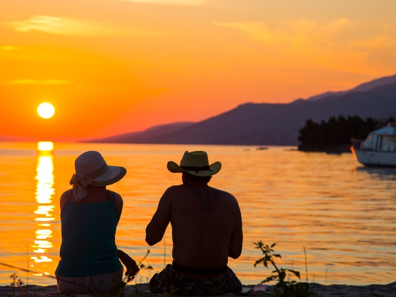 couple at sunset in Croatia