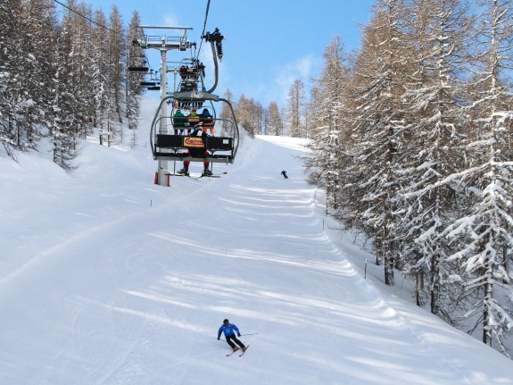 Tree lined Sauze d'Oulx