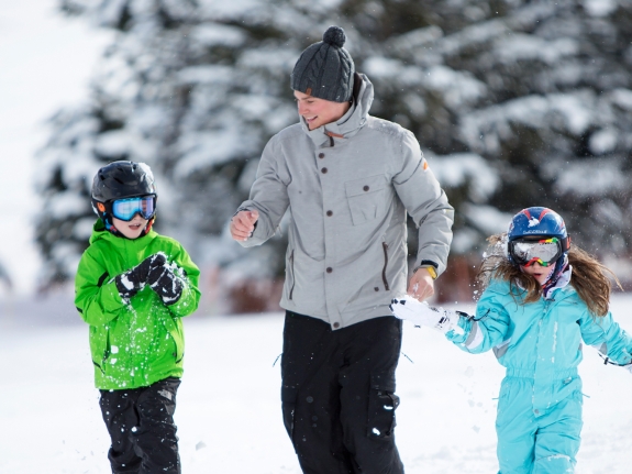 Kids out and about in the snow