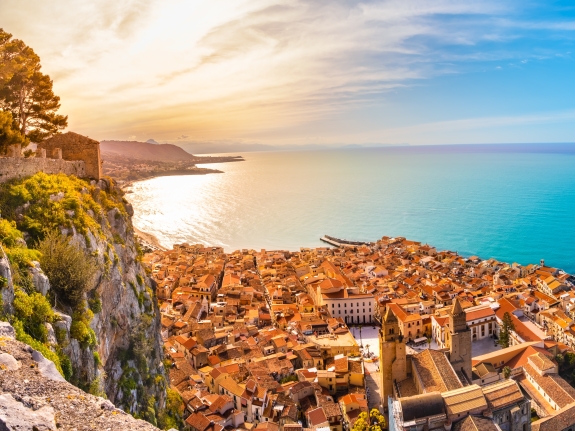 Cefalu at sunset