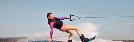 Woman wakeboarding