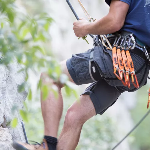 Man rock climbing in Croatia