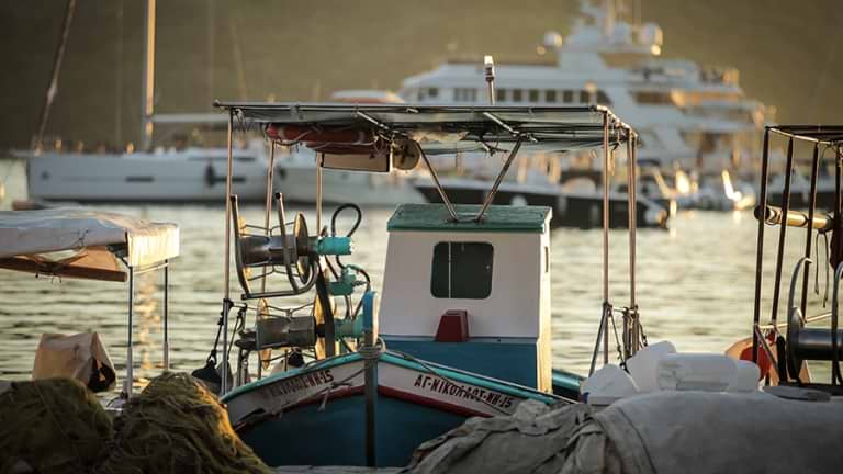 Fishing boats in the local village harbour