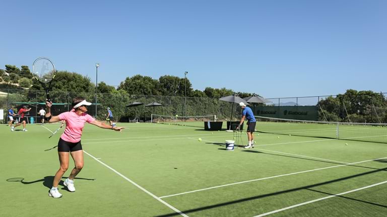Two of the tennis courts
