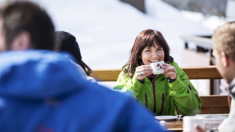 Enjoying the sun terrace