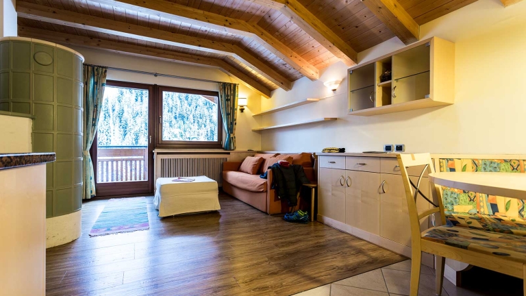 The lounge area of the suite