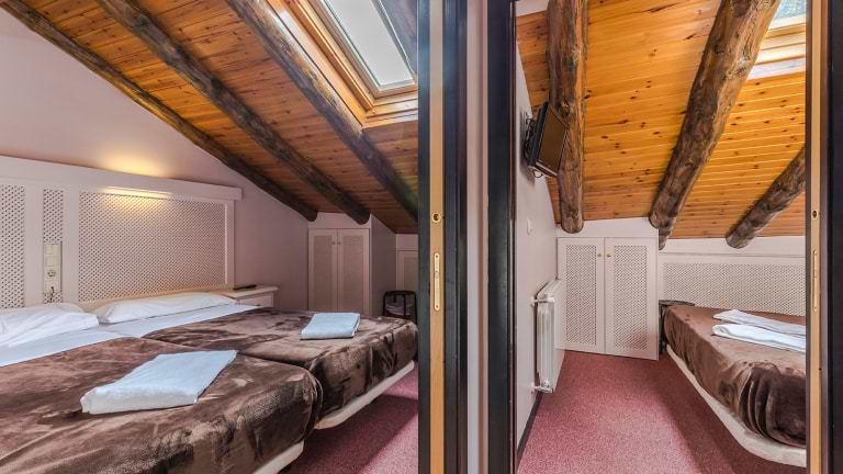 One of the two interconnecting family rooms