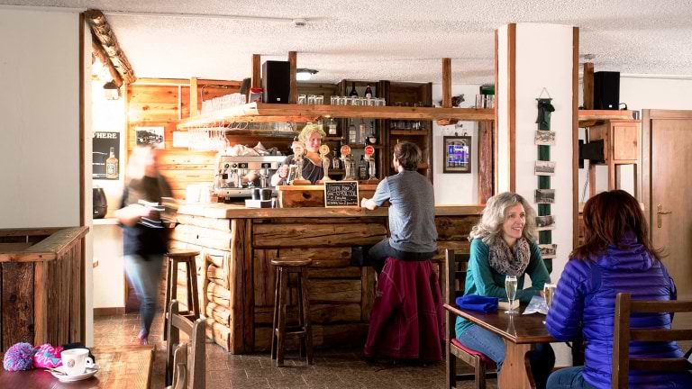 The laid-back bar area