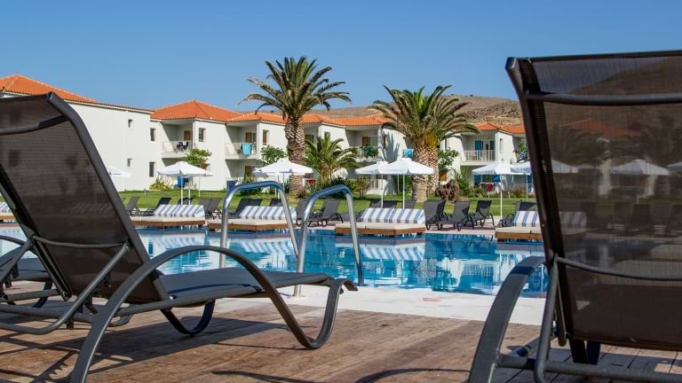 swimming pool and loungers