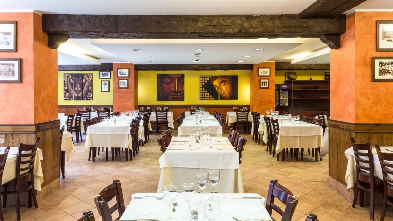 The spacious restaurant