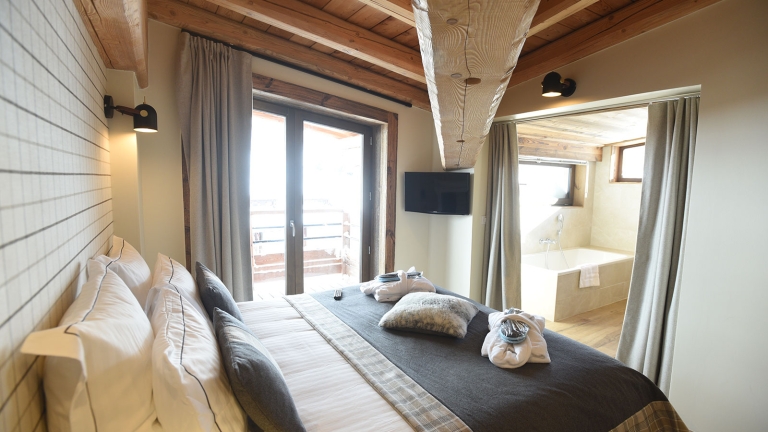 A double room in a two bedroom suite