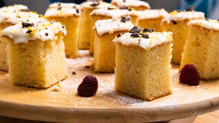 Freshly made afternoon tea and cake
