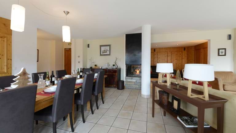 Relax with the open fireplace