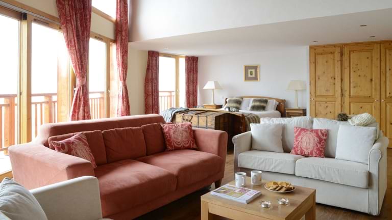 The lounge area in the suite