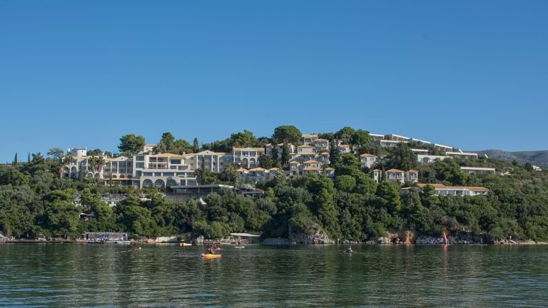 View of the beachclub the water