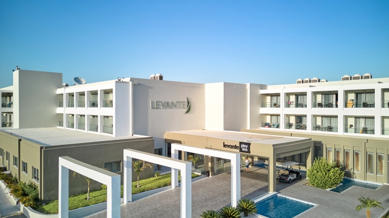 Hotel entrance at Levante Beach Club