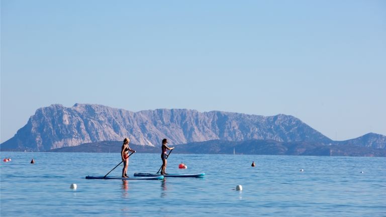 Paddle boarding at Baia dei Mori Beach Club