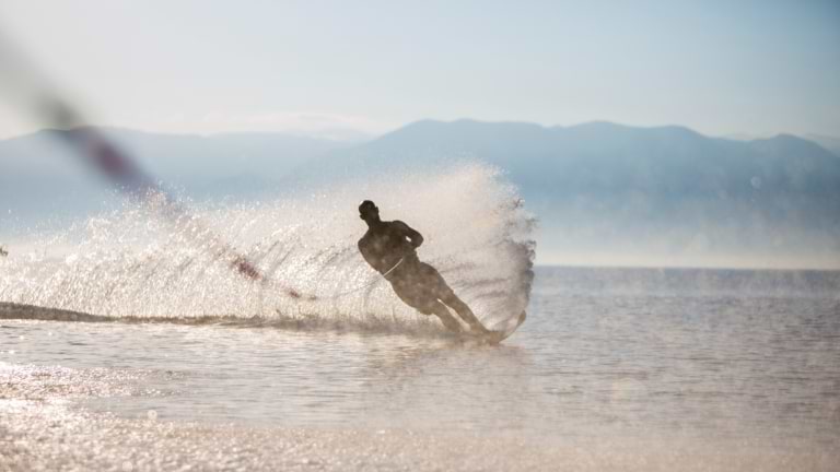 Mono-skiing at Messini Beach Club